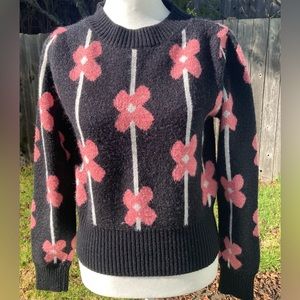 Black & Pink Fuzzy Sweater